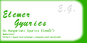 elemer gyurics business card